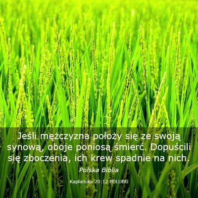 Picture 03 - Kapłańska 20:12 POLUBG - Jeśli mężczyzna położy się ze swoją - Bible Verse Picture