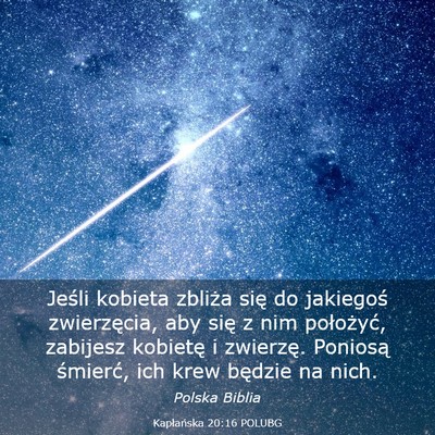Picture 03 - Kapłańska 20:16 POLUBG - Jeśli kobieta zbliża się do jakiegoś - Bible Verse Picture