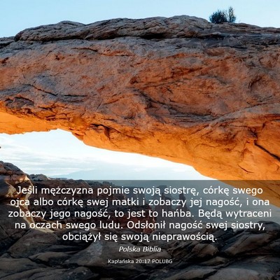 Picture 03 - Kapłańska 20:17 POLUBG - Jeśli mężczyzna pojmie swoją siostrę, - Bible Verse Picture