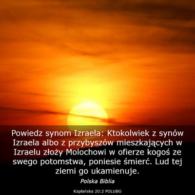 Picture 03 - Kapłańska 20:2 POLUBG - Powiedz synom Izraela: Ktokolwiek z synów - Bible Verse Picture