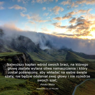 Picture 03 - Kapłańska 21:10 POLUBG - Najwyższy kapłan wśród swoich braci, na - Bible Verse Picture