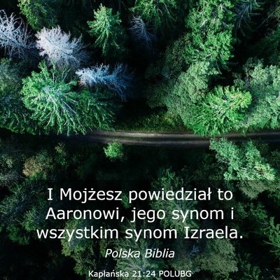 Picture 03 - Kapłańska 21:24 POLUBG - I Mojżesz powiedział to Aaronowi, jego synom i - Bible Verse Picture