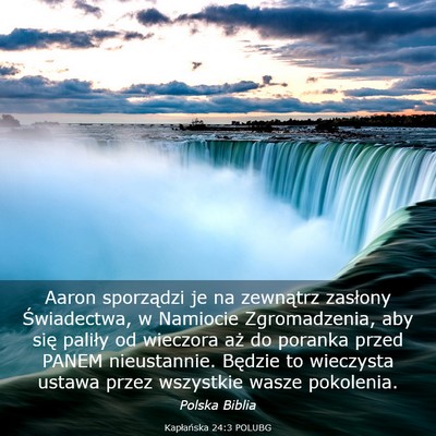 Picture 03 - Kapłańska 24:3 POLUBG - Aaron sporządzi je na zewnątrz zasłony - Bible Verse Picture
