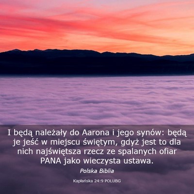 Picture 03 - Kapłańska 24:9 POLUBG - I będą należały do Aarona i jego synów: - Bible Verse Picture