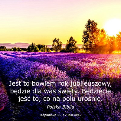 Picture 03 - Kapłańska 25:12 POLUBG - Jest to bowiem rok jubileuszowy, będzie dla was - Bible Verse Picture