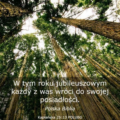Picture 03 - Kapłańska 25:13 POLUBG - W tym roku jubileuszowym każdy z was wróci do - Bible Verse Picture