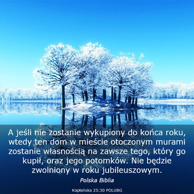 Picture 03 - Kapłańska 25:30 POLUBG - A jeśli nie zostanie wykupiony do końca roku, - Bible Verse Picture
