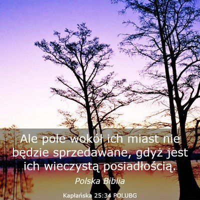 Picture 03 - Kapłańska 25:34 POLUBG - Ale pole wokół ich miast nie będzie - Bible Verse Picture