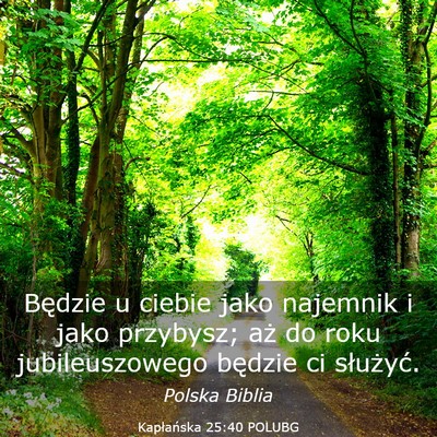 Picture 03 - Kapłańska 25:40 POLUBG - Będzie u ciebie jako najemnik i jako przybysz; - Bible Verse Picture