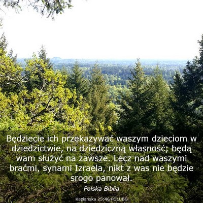 Picture 03 - Kapłańska 25:46 POLUBG - Będziecie ich przekazywać waszym dzieciom w - Bible Verse Picture
