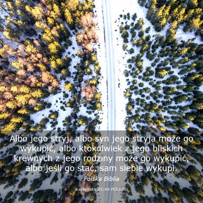 Picture 03 - Kapłańska 25:49 POLUBG - Albo jego stryj, albo syn jego stryja może go - Bible Verse Picture