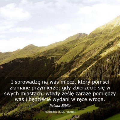 Picture 03 - Kapłańska 26:25 POLUBG - I sprowadzę na was miecz, który pomści - Bible Verse Picture