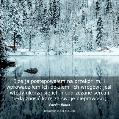 Picture 03 - Kapłańska 26:41 POLUBG - I że ja postępowałem na przekór im, i - Bible Verse Picture