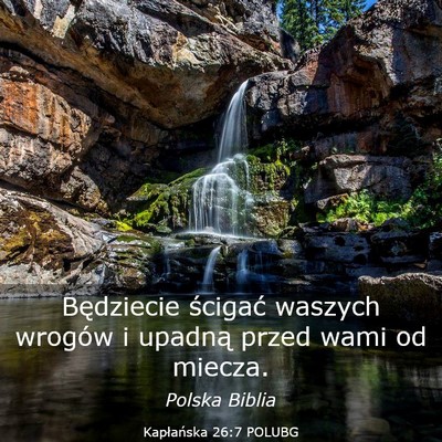Picture 03 - Kapłańska 26:7 POLUBG - Będziecie ścigać waszych wrogów i upadną - Bible Verse Picture