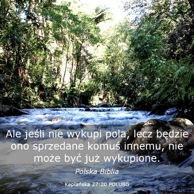 Picture 03 - Kapłańska 27:20 POLUBG - Ale jeśli nie wykupi pola, lecz będzie ono - Bible Verse Picture