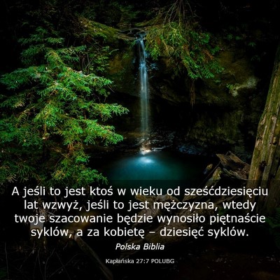 Picture 03 - Kapłańska 27:7 POLUBG - A jeśli to jest ktoś w wieku od - Bible Verse Picture