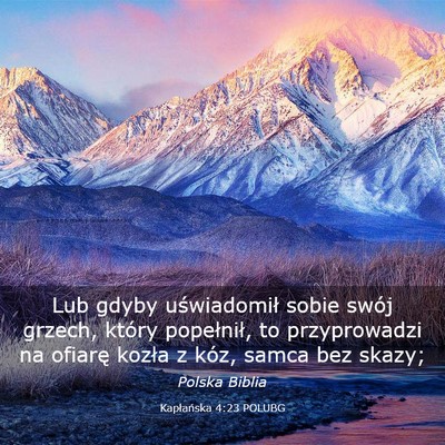 Picture 03 - Kapłańska 4:23 POLUBG - Lub gdyby uświadomił sobie swój grzech, który - Bible Verse Picture