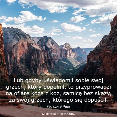 Picture 03 - Kapłańska 4:28 POLUBG - Lub gdyby uświadomił sobie swój grzech, który - Bible Verse Picture