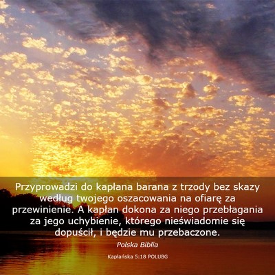 Picture 03 - Kapłańska 5:18 POLUBG - Przyprowadzi do kapłana barana z trzody bez - Bible Verse Picture