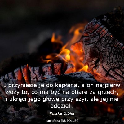 Picture 03 - Kapłańska 5:8 POLUBG - I przyniesie je do kapłana, a on najpierw - Bible Verse Picture