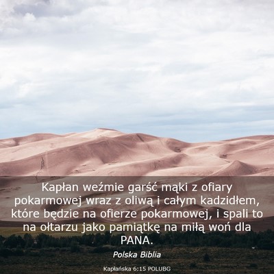 Picture 03 - Kapłańska 6:15 POLUBG - Kapłan weźmie garść mąki z ofiary pokarmowej - Bible Verse Picture