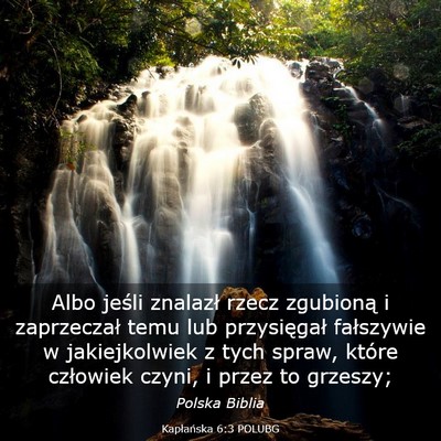 Picture 03 - Kapłańska 6:3 POLUBG - Albo jeśli znalazł rzecz zgubioną i - Bible Verse Picture