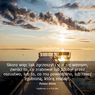Picture 03 - Kapłańska 6:4 POLUBG - Skoro więc tak zgrzeszył i stał się winnym, - Bible Verse Picture