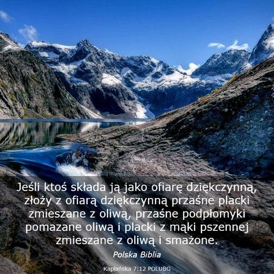 Picture 03 - Kapłańska 7:12 POLUBG - Jeśli ktoś składa ją jako ofiarę - Bible Verse Picture