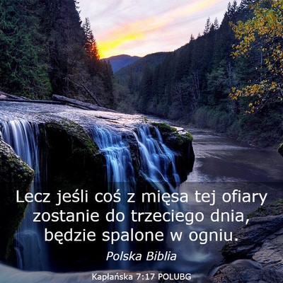 Picture 03 - Kapłańska 7:17 POLUBG - Lecz jeśli coś z mięsa tej ofiary zostanie do - Bible Verse Picture