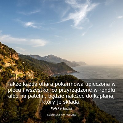 Picture 03 - Kapłańska 7:9 POLUBG - Także każda ofiara pokarmowa upieczona w piecu - Bible Verse Picture