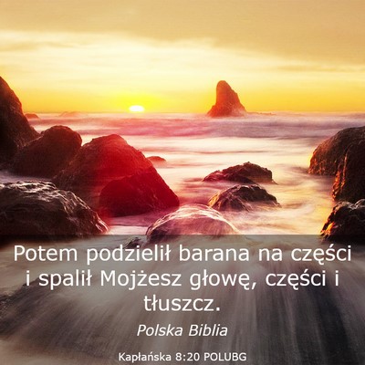 Picture 03 - Kapłańska 8:20 POLUBG - Potem podzielił barana na części i spalił - Bible Verse Picture