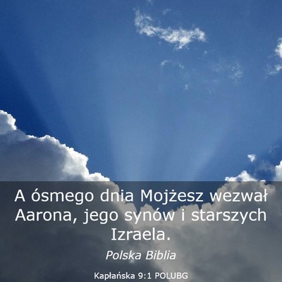 Picture 03 - Kapłańska 9:1 POLUBG - A ósmego dnia Mojżesz wezwał Aarona, jego - Bible Verse Picture