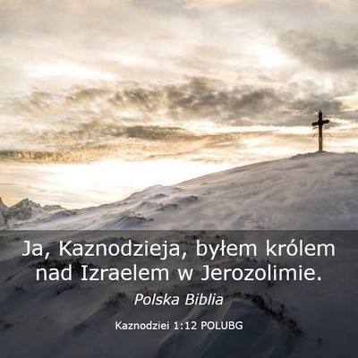 Picture 03 - Kaznodziei 1:12 POLUBG - Ja, Kaznodzieja, byłem królem nad Izraelem w - Bible Verse Picture