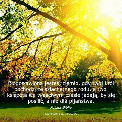 Picture 03 - Kaznodziei 10:17 POLUBG - Błogosławiona jesteś, ziemio, gdy twój król - Bible Verse Picture