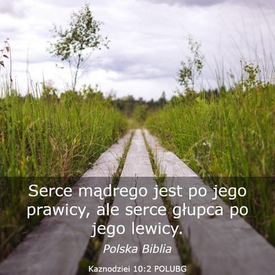 Picture 03 - Kaznodziei 10:2 POLUBG - Serce mądrego jest po jego prawicy, ale serce - Bible Verse Picture