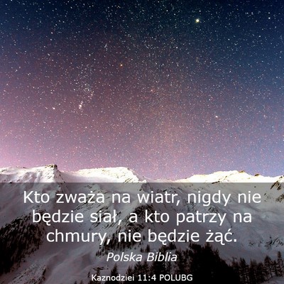Picture 03 - Kaznodziei 11:4 POLUBG - Kto zważa na wiatr, nigdy nie będzie siał, a - Bible Verse Picture