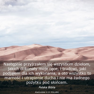 Picture 03 - Kaznodziei 2:11 POLUBG - Następnie przyjrzałem się wszystkim dziełom, - Bible Verse Picture