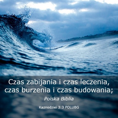 Picture 03 - Kaznodziei 3:3 POLUBG - Czas zabijania i czas leczenia, czas burzenia i - Bible Verse Picture
