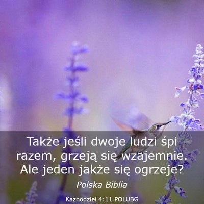 Picture 03 - Kaznodziei 4:11 POLUBG - Także jeśli dwoje ludzi śpi razem, grzeją - Bible Verse Picture