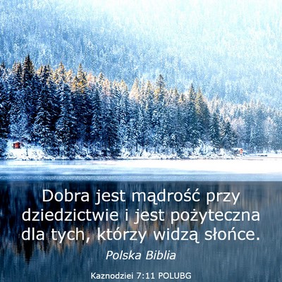 Picture 03 - Kaznodziei 7:11 POLUBG - Dobra jest mądrość przy dziedzictwie i jest - Bible Verse Picture