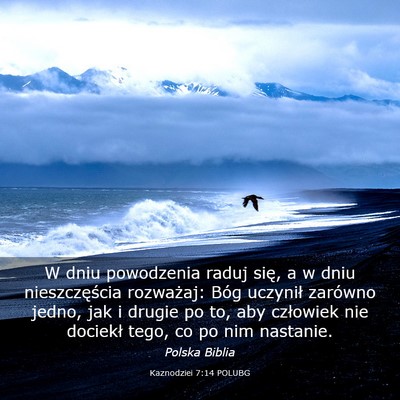 Picture 03 - Kaznodziei 7:14 POLUBG - W dniu powodzenia raduj się, a w dniu - Bible Verse Picture