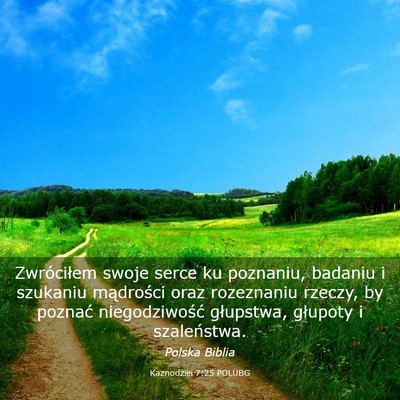 Picture 03 - Kaznodziei 7:25 POLUBG - Zwróciłem swoje serce ku poznaniu, badaniu i - Bible Verse Picture