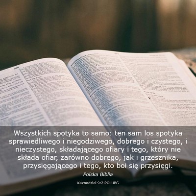 Picture 03 - Kaznodziei 9:2 POLUBG - Wszystkich spotyka to samo: ten sam los spotyka - Bible Verse Picture