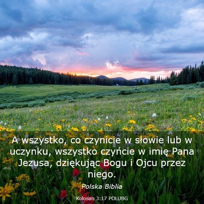 Picture 03 - Kolosan 3:17 POLUBG - A wszystko, co czynicie w słowie lub w uczynku, - Bible Verse Picture
