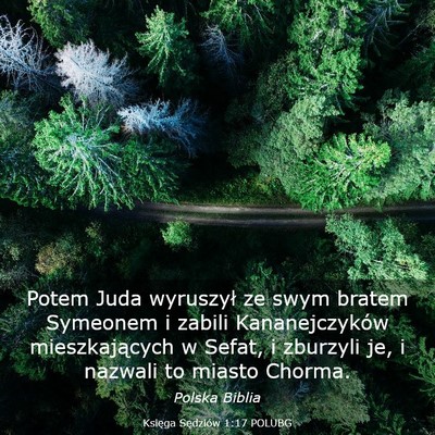 Picture 03 - Księga Sędziów 1:17 POLUBG - Potem Juda wyruszył ze swym bratem Symeonem i - Bible Verse Picture