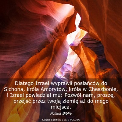 Picture 03 - Księga Sędziów 11:19 POLUBG - Dlatego Izrael wyprawił posłańców do Sichona, - Bible Verse Picture