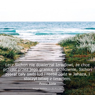 Picture 03 - Księga Sędziów 11:20 POLUBG - Lecz Sichon nie dowierzał Izraelowi, że chce - Bible Verse Picture