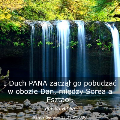 Picture 03 - Księga Sędziów 13:25 POLUBG - I Duch PANA zaczął go pobudzać w obozie Dan, - Bible Verse Picture