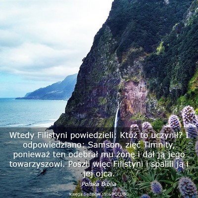 Picture 03 - Księga Sędziów 15:6 POLUBG - Wtedy Filistyni powiedzieli: Któż to uczynił? - Bible Verse Picture