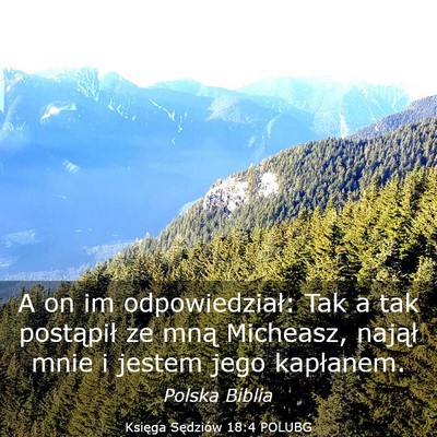 Picture 03 - Księga Sędziów 18:4 POLUBG - A on im odpowiedział: Tak a tak postąpił ze - Bible Verse Picture